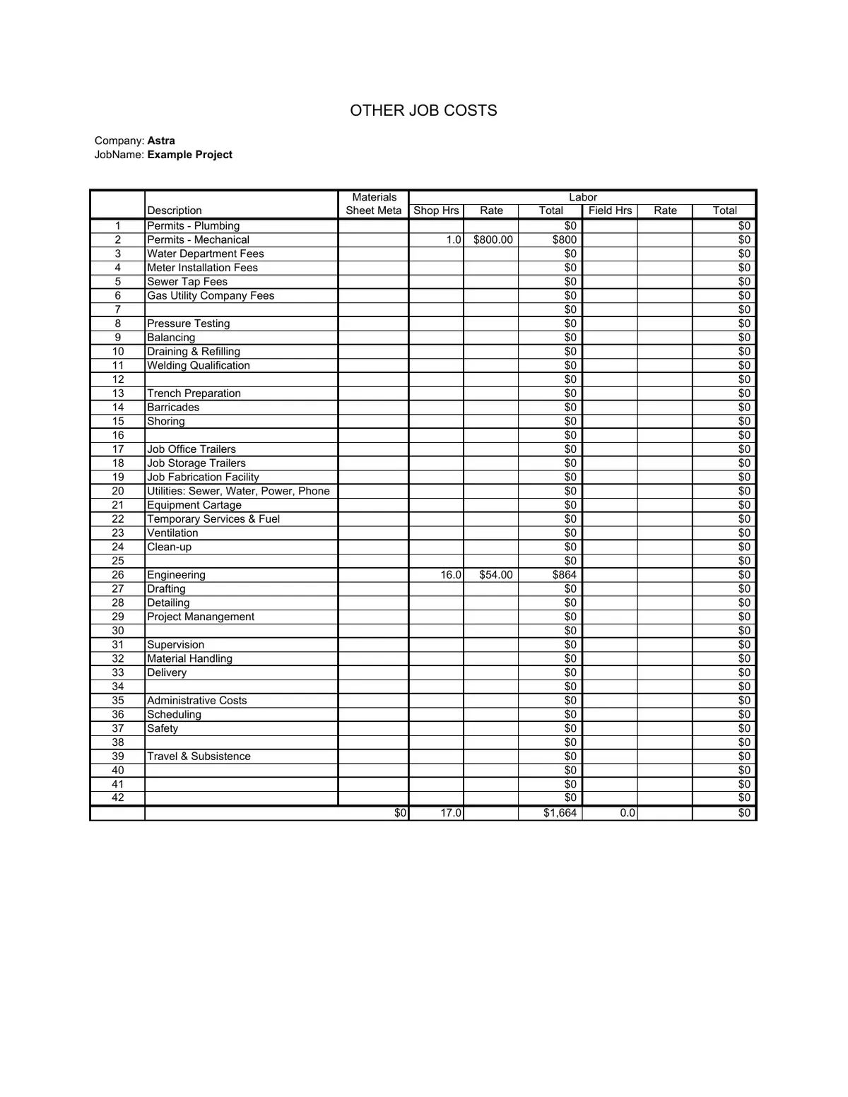 HVAC Estimating Example Project preview, page 4 of 6