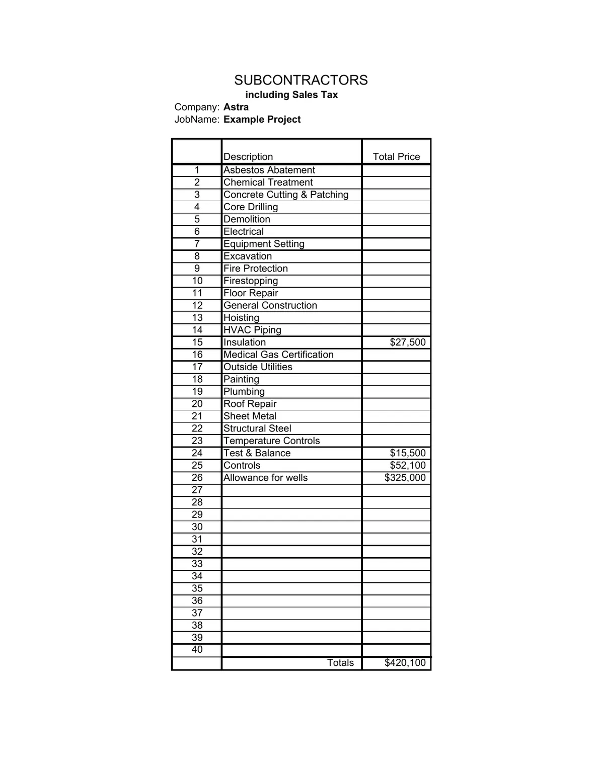 HVAC Estimating Example Project preview, page 6 of 6