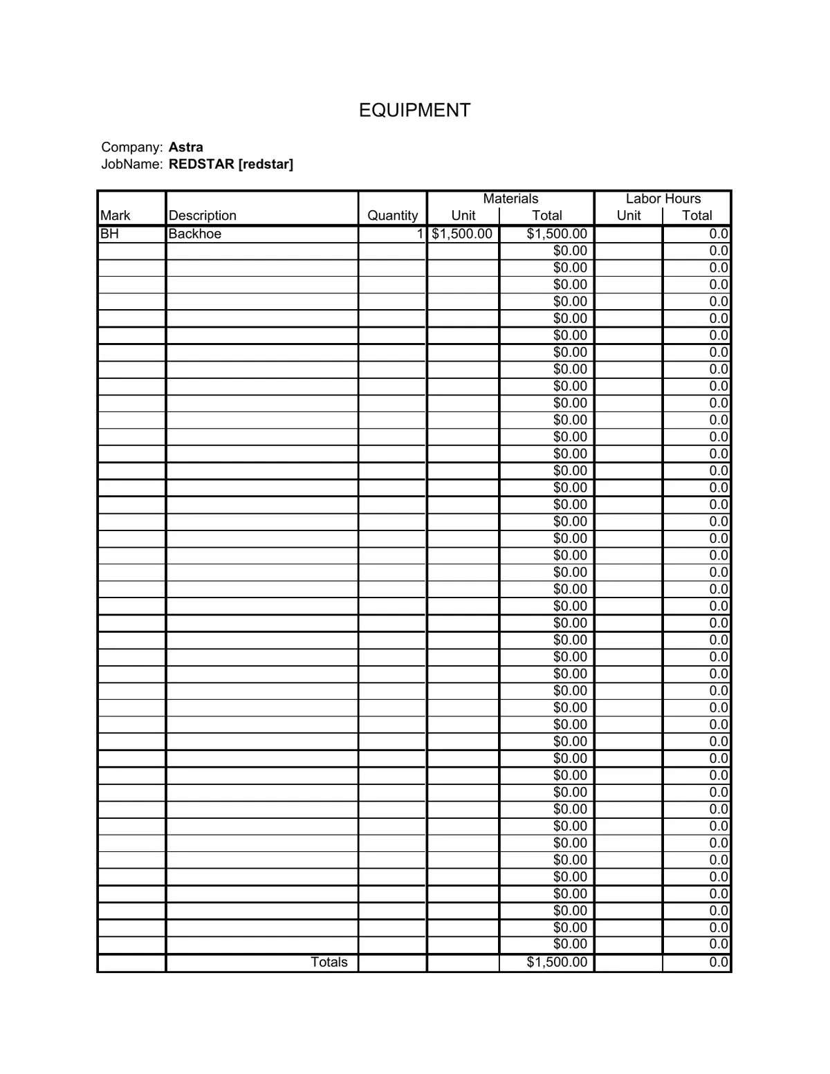 Plumbing Estimating Example Project preview, page 2 of 6