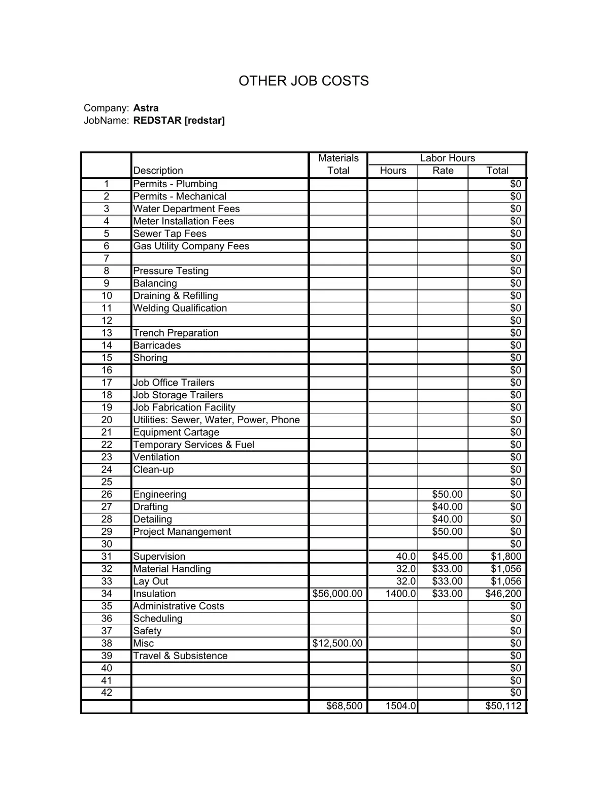 Plumbing Estimating Example Project preview, page 4 of 6